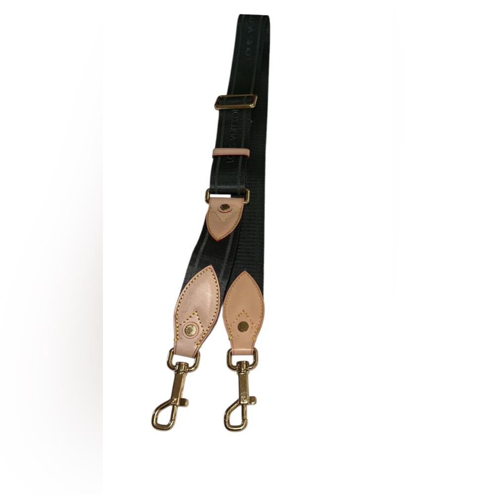 Crossbody strap beige leather and fabric - Picture 2 of 2